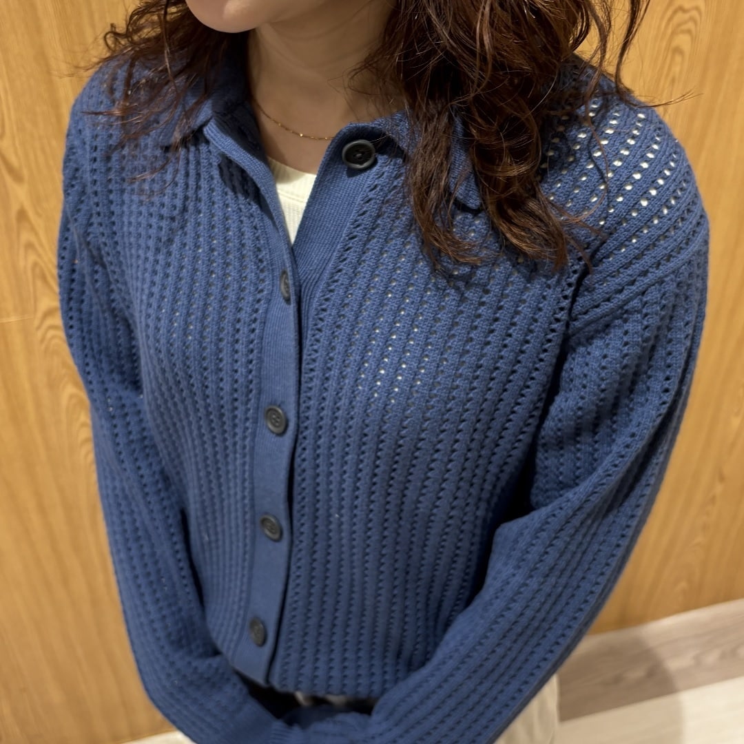 メッシュポロカーディガン