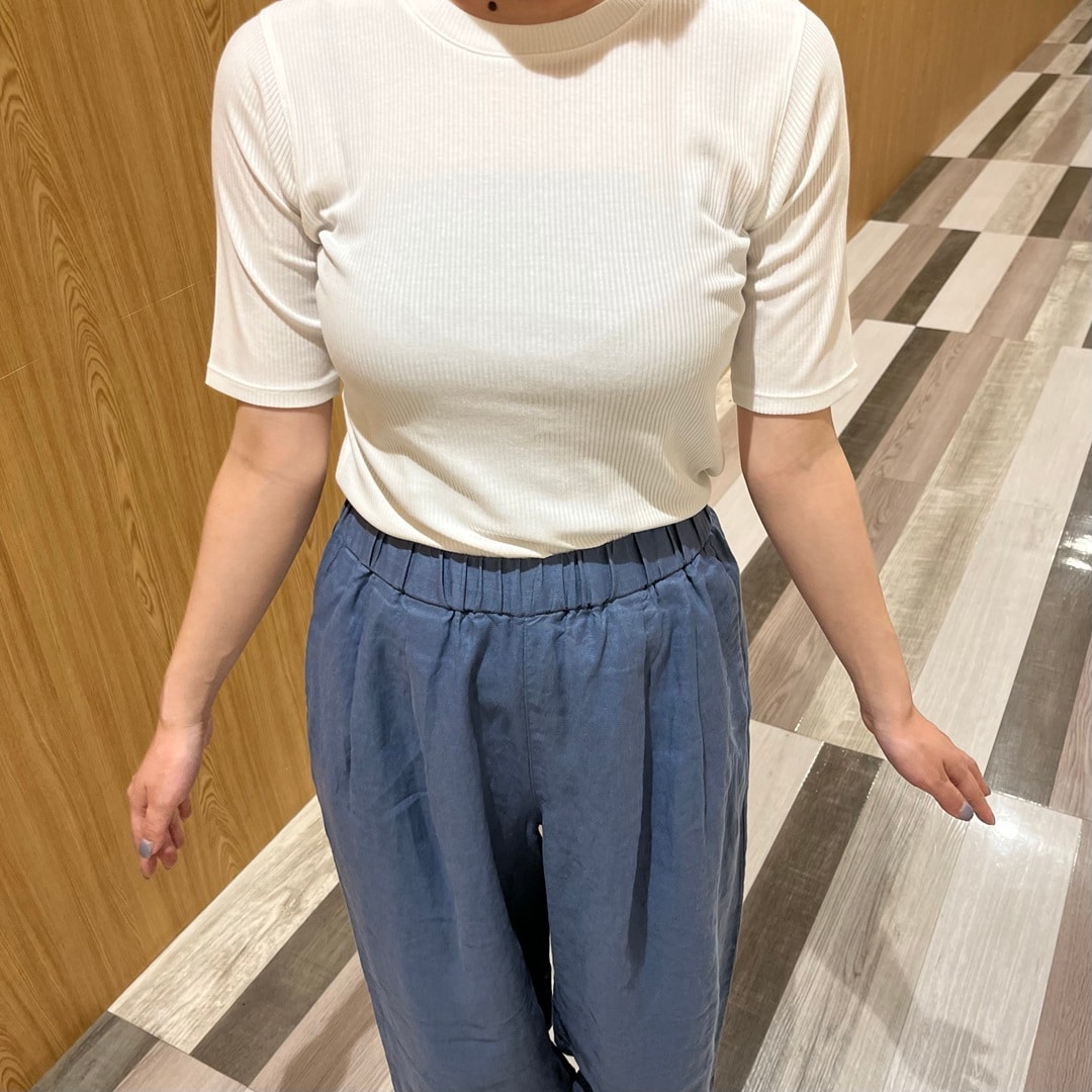クルーネック五分袖Tシャツ