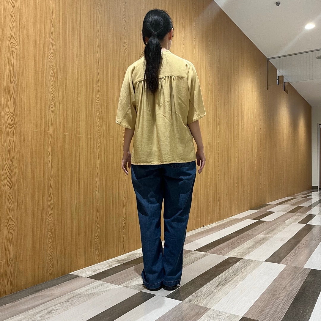 なめらか五分袖ブラウス
