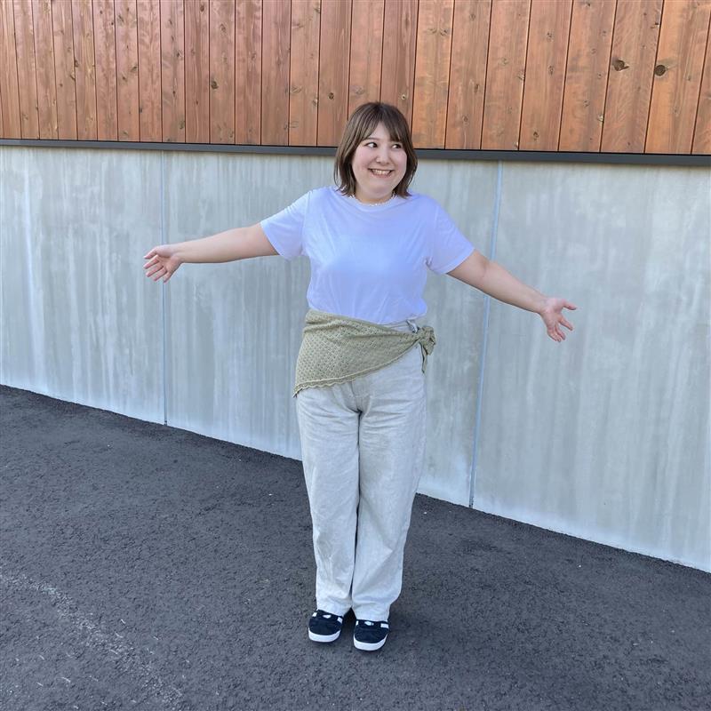 【コープさっぽろぬまのはた】コットン透かし編みニット 三角スカーフ：158cm_pHybz0