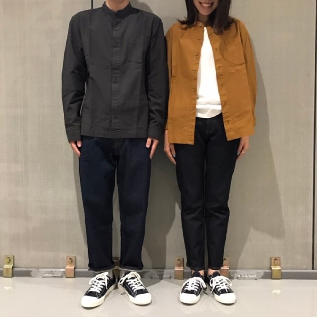 【COCOSA熊本下通】新疆綿洗いざらしオックススタンドカラーシャツ