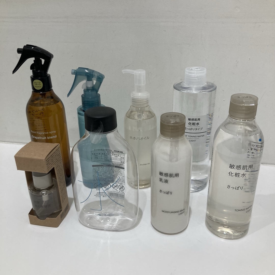 【イオンモール大高】スキンケアPETの回収対象商品の写真