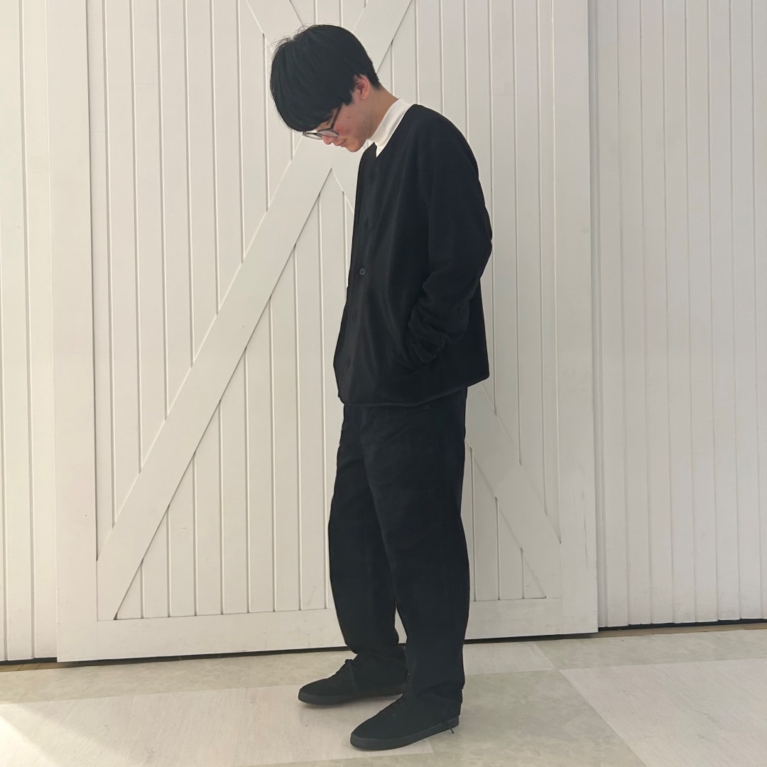 フリースカーディガン黒