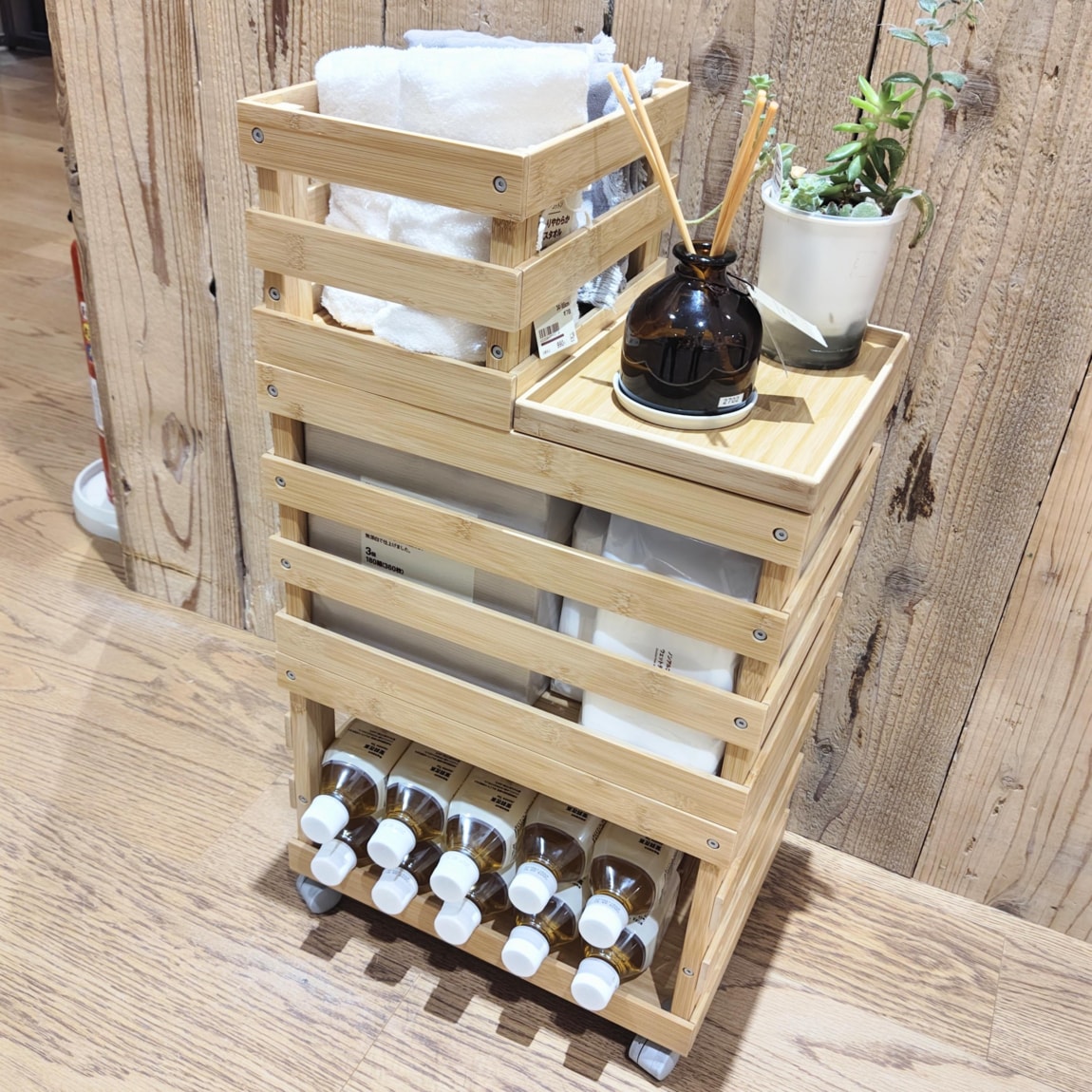 【ゆめタウン徳山】新発売　重ねて使える便利な竹材すのこボックス_7wLpnq