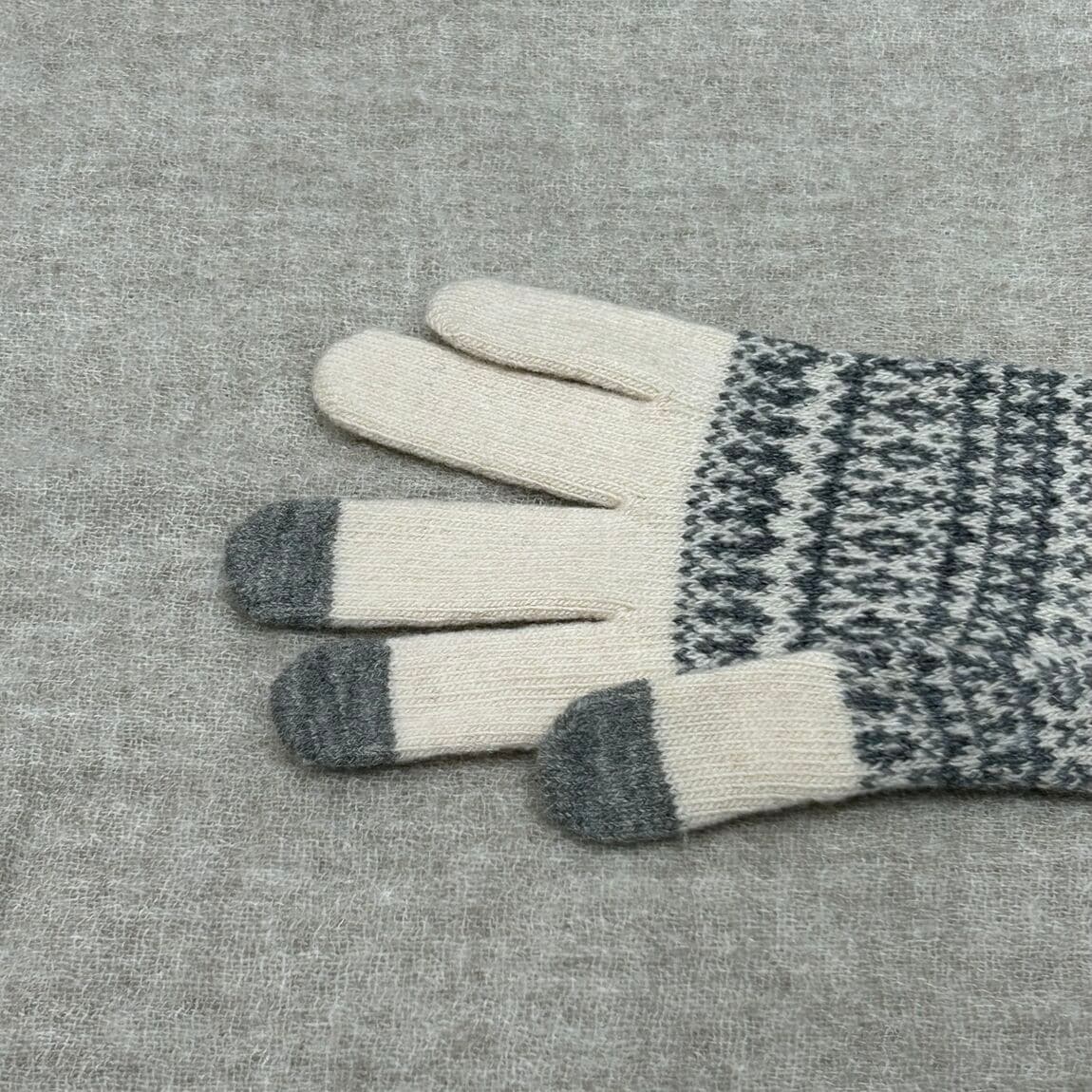 メリノウール混　タッチパネル手袋