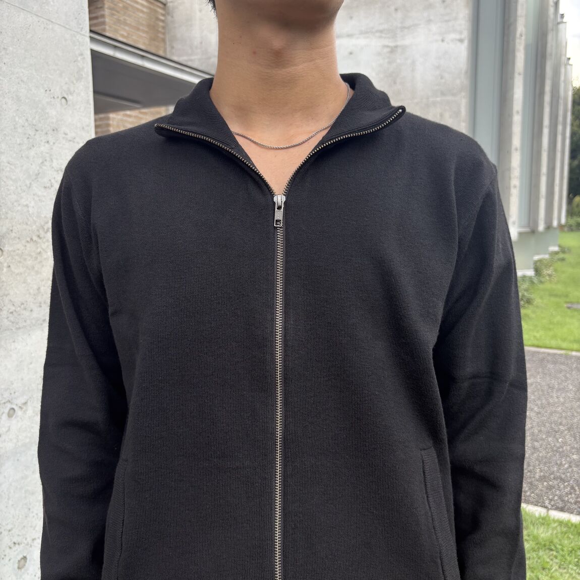 ミラノリブ編みフルジップカーディガン