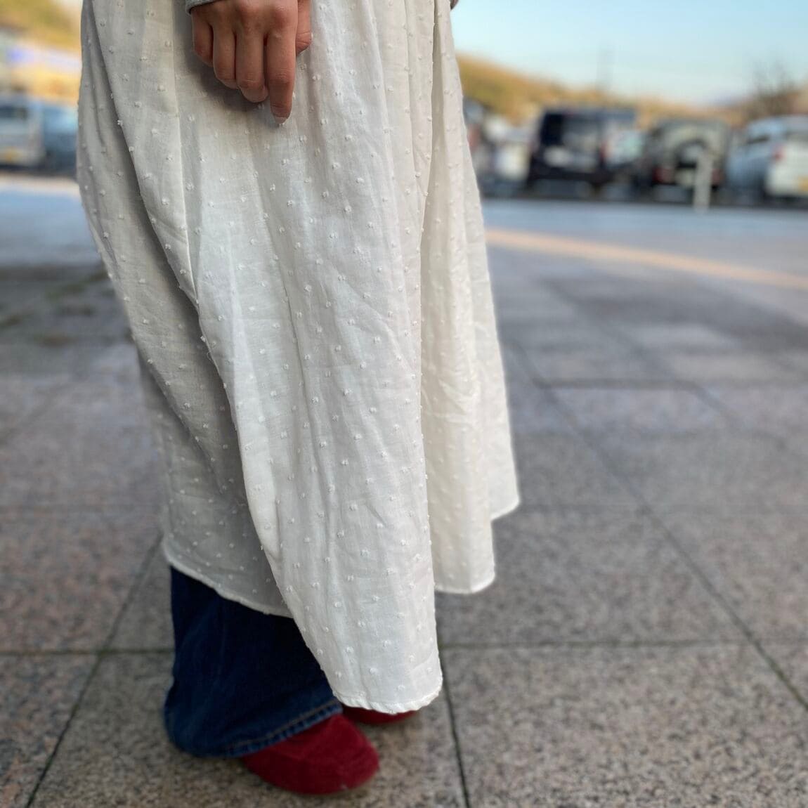 モデル　ワンピースアップ