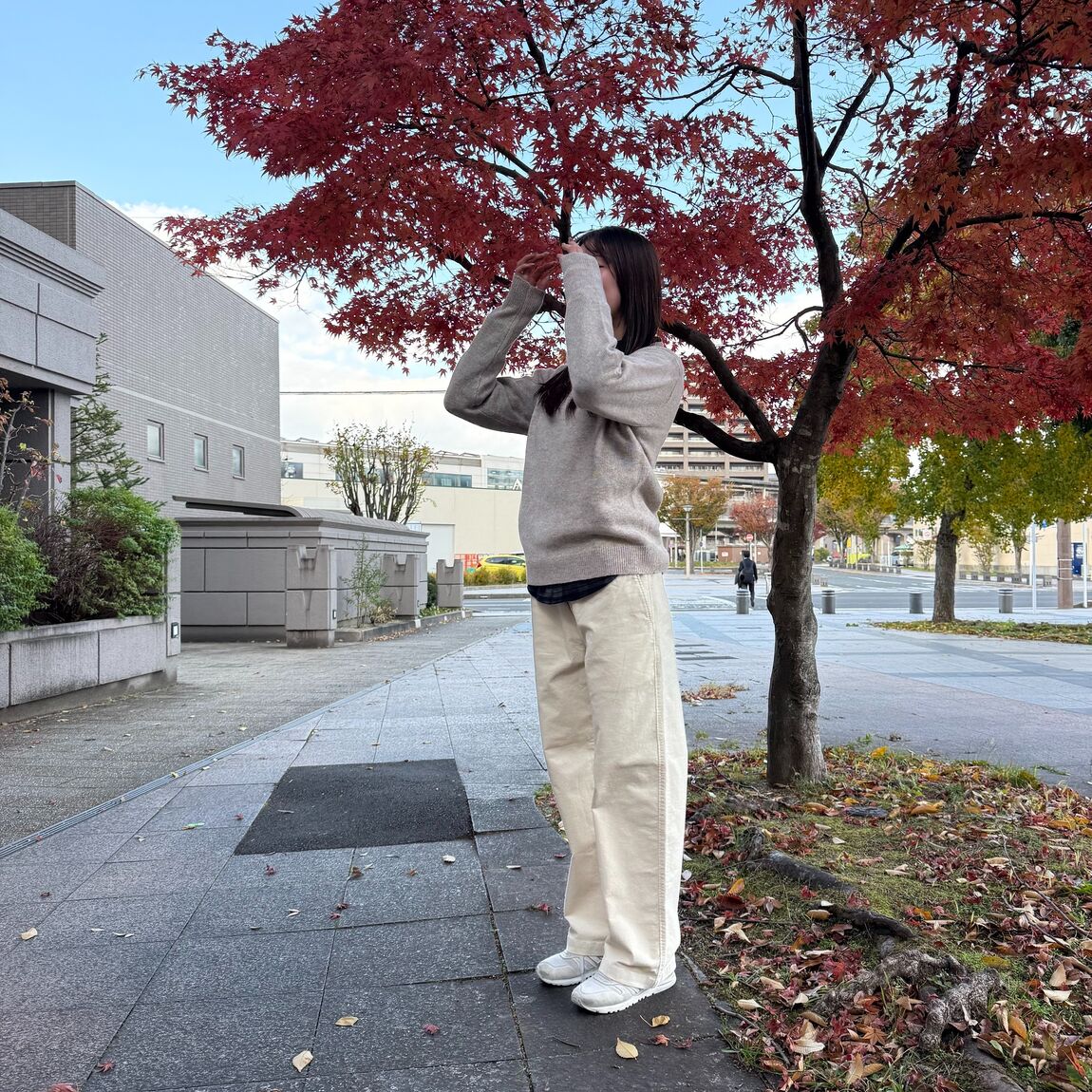 紳士ウールミドルゲージクルーネックセーター