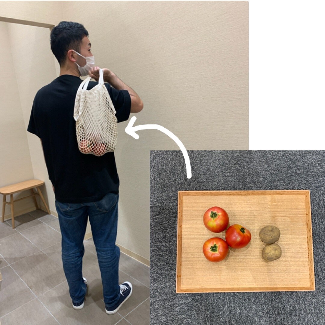 コットンメッシュバッグ　収納