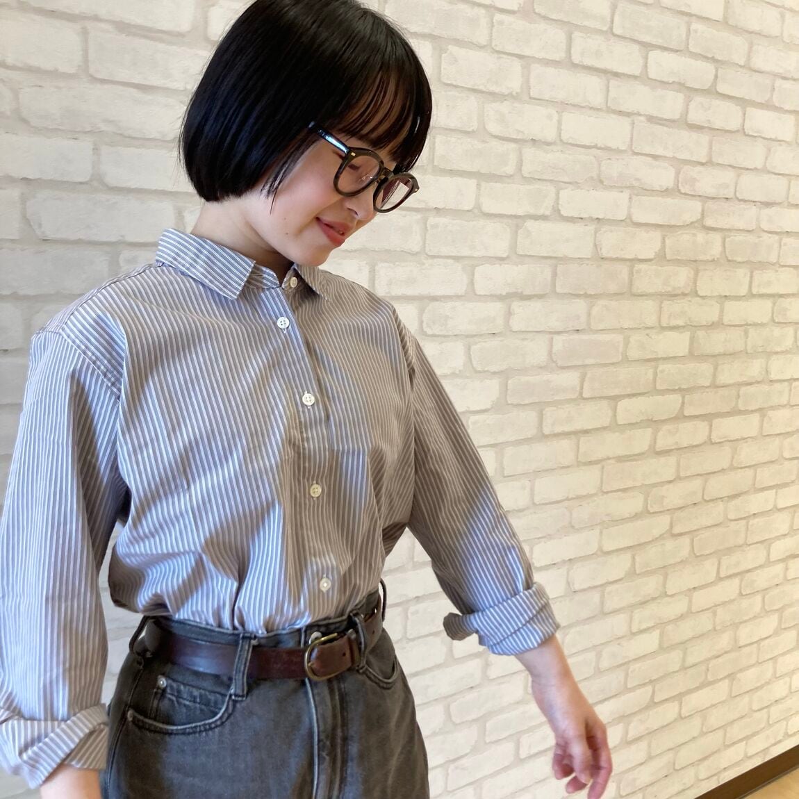 婦人ブロード長袖シャツ
