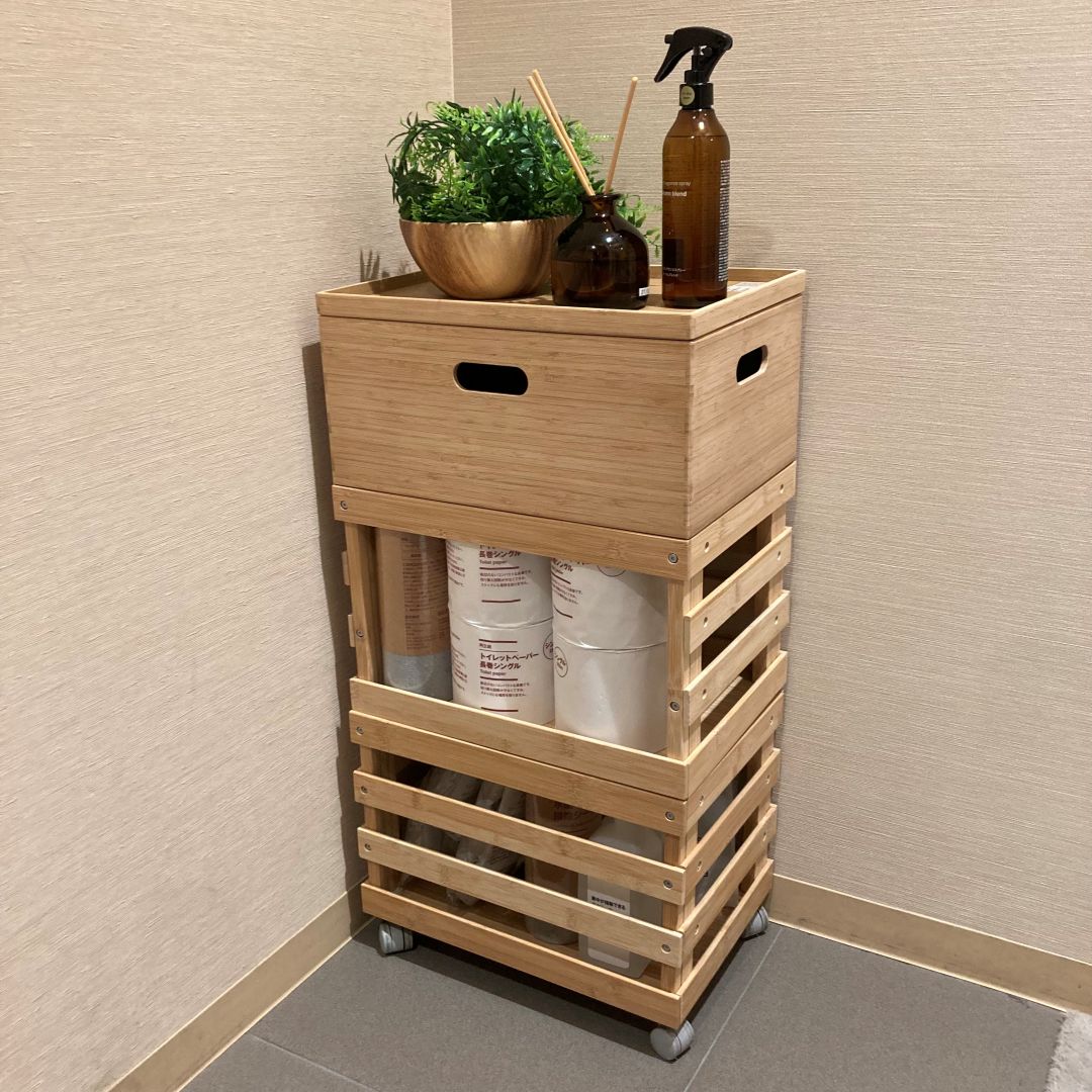 【イオン八事】新商品 「重ねて使える　竹材すのこボックス」のご紹介_seitA4