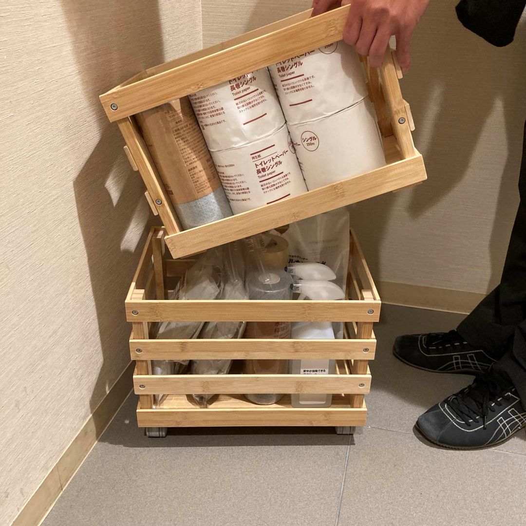 【イオン八事】新商品 「重ねて使える　竹材すのこボックス」のご紹介_d1kG3G
