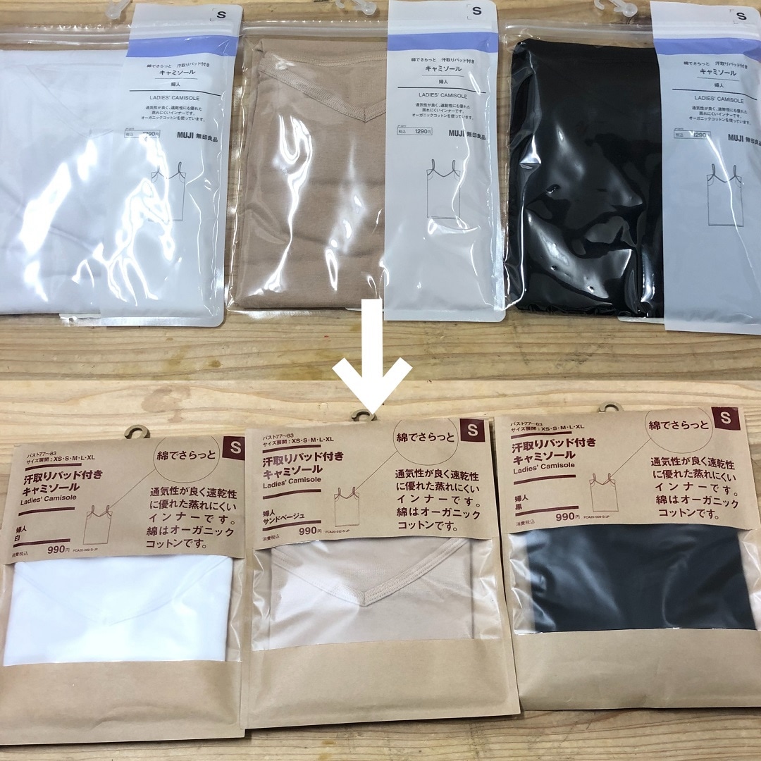 パッケージ変更前と変更後