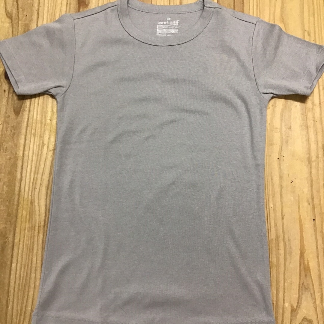 汗じみしにくいフライス編みクルーネック半袖Tシャツ