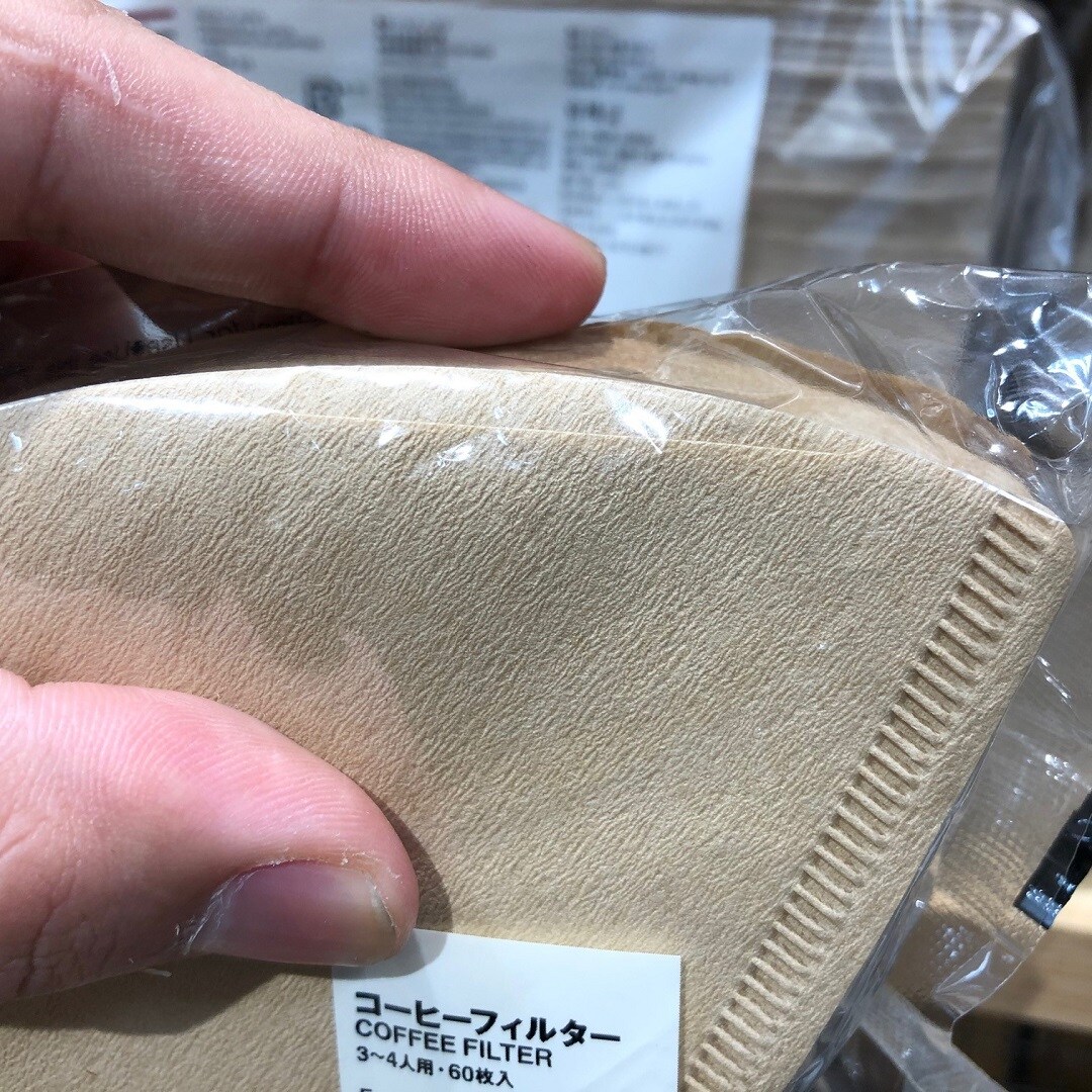 コーヒーフィルター切れ目