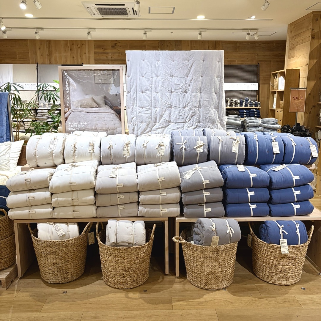 洗いざらしキルトの寝具