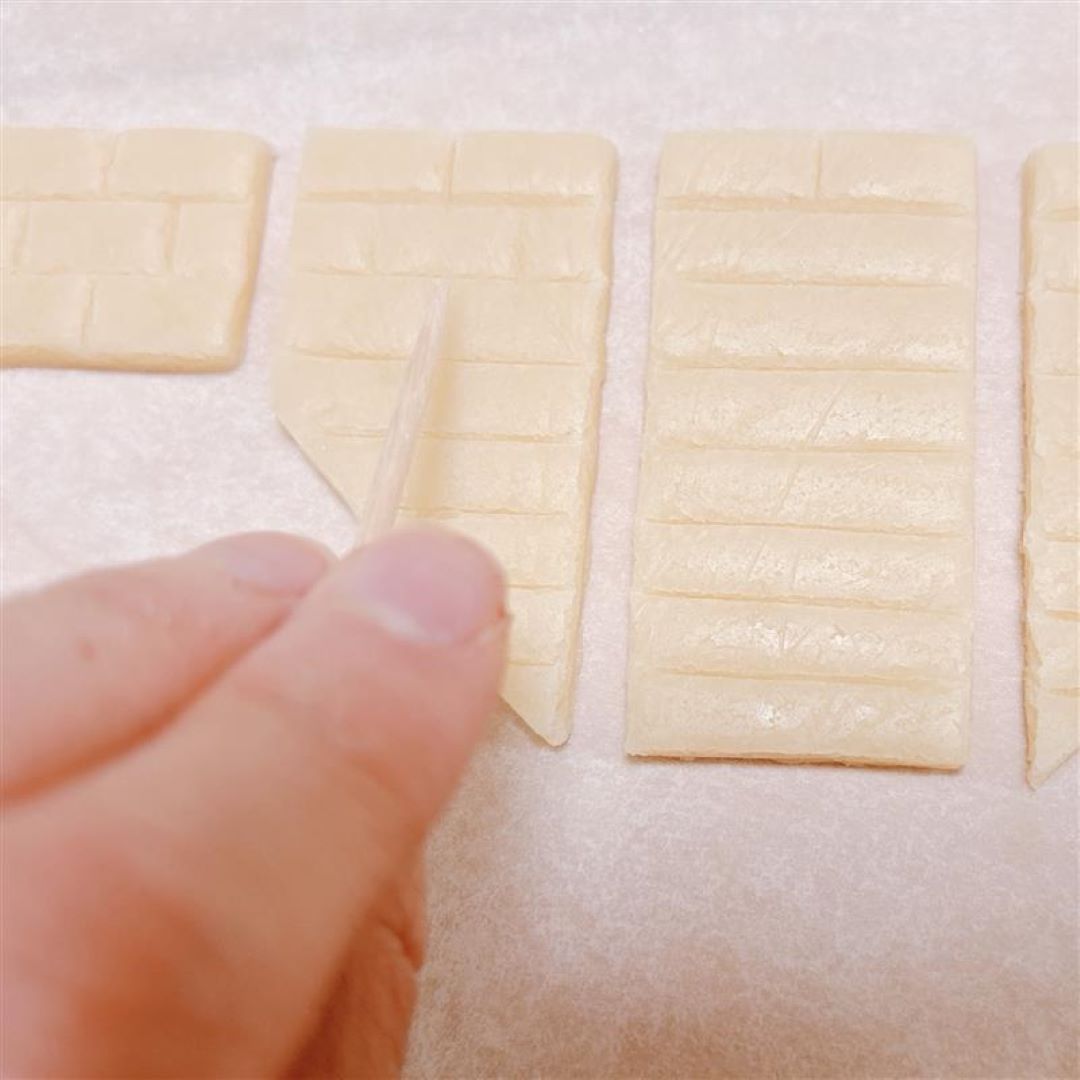 自分でつくる生地からつくるヘクセンハウス屋根の模様をつける方法