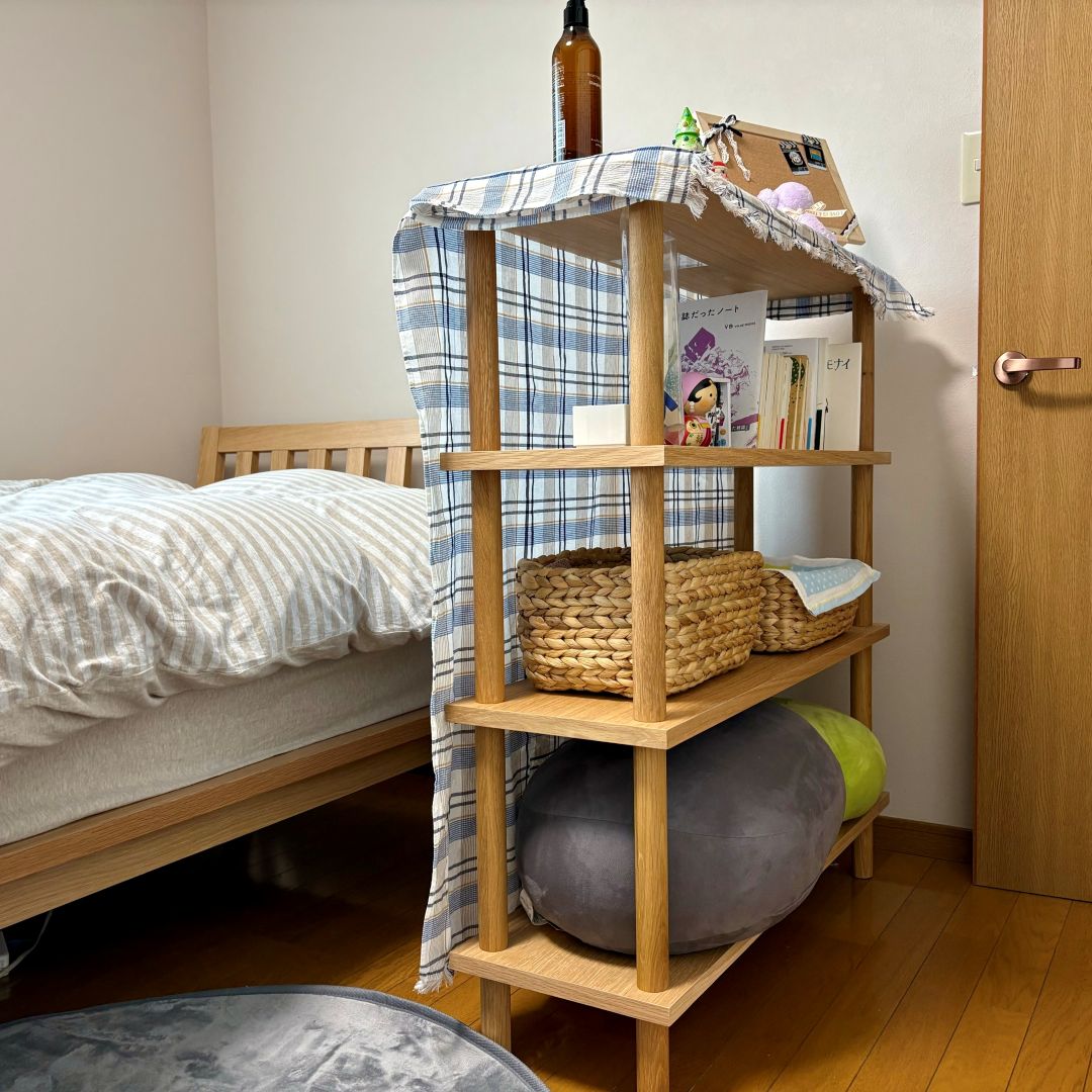【アスモ高山】無印スタッフの愛用品～木製シェルフでお部屋を飾る～