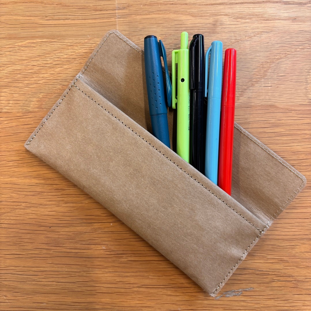 ジーンズラベル ペンケース・ブラウン