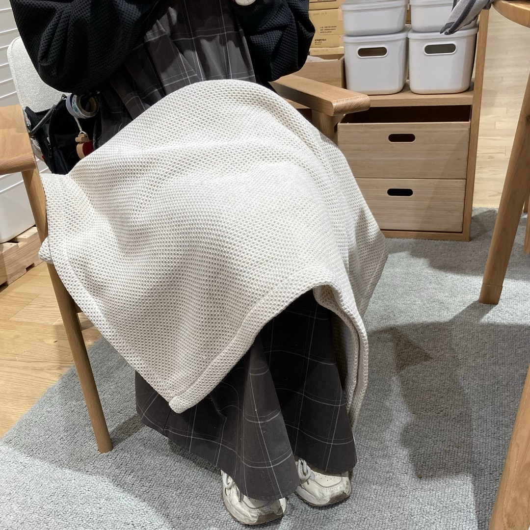 綿麻ワッフル織ブランケット