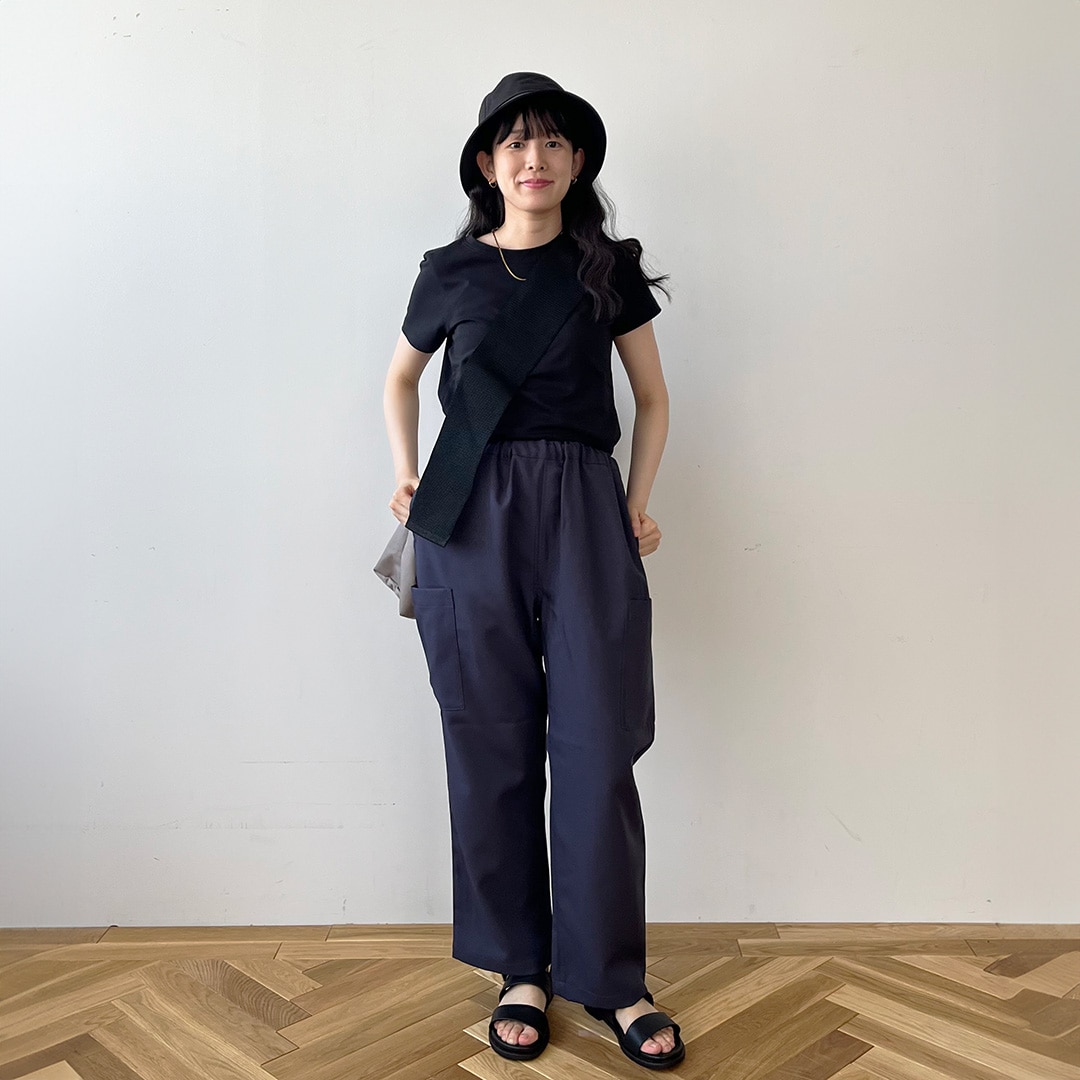 太ベルト婦人コーデ