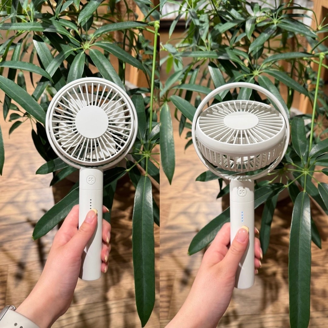 充電式ハンディファン　角度変更