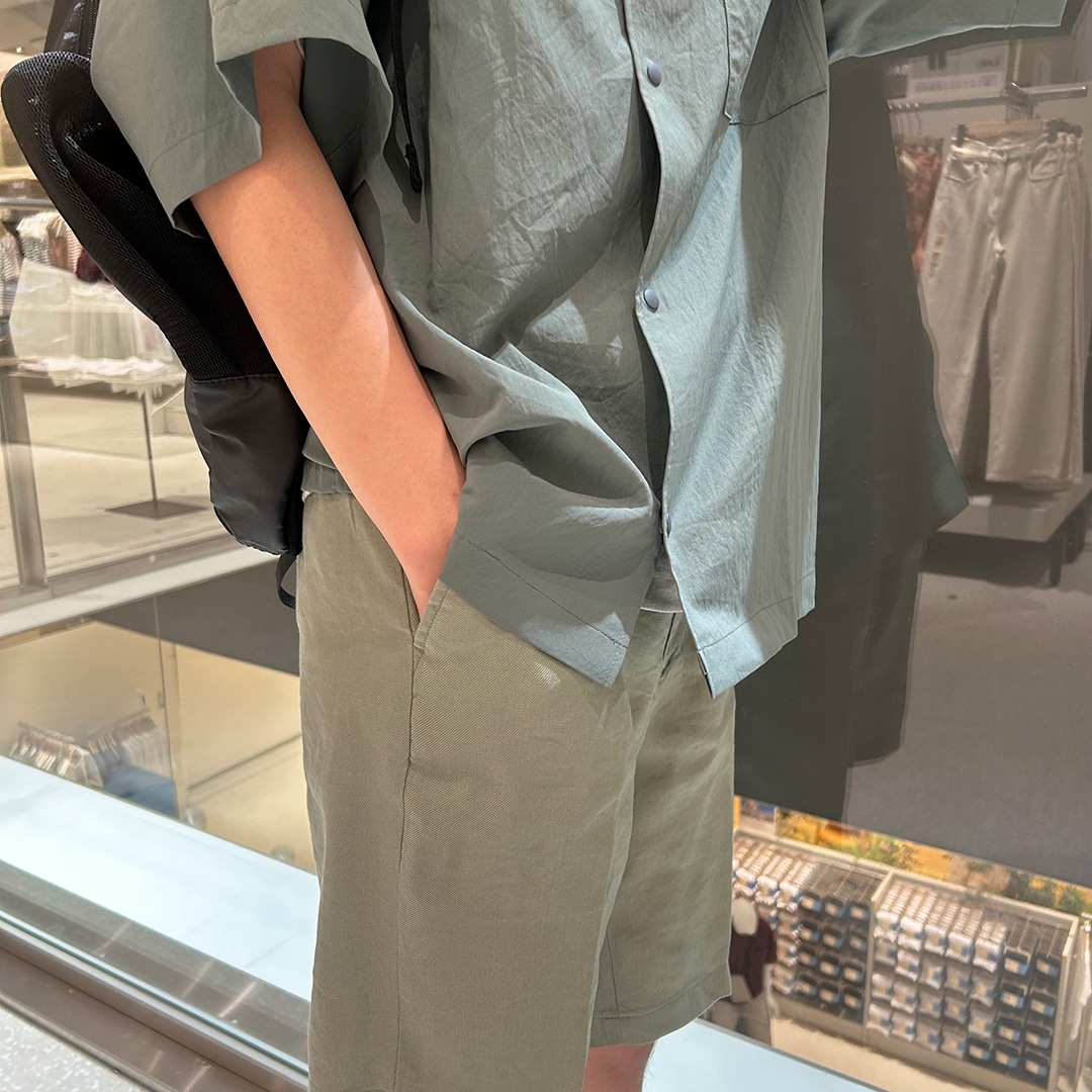 ヘンプ混ショートパンツ拡大図