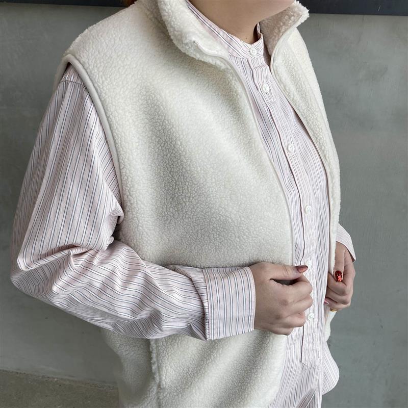 洗いざらしブロート　スタンドカラー長袖ロングシャツ