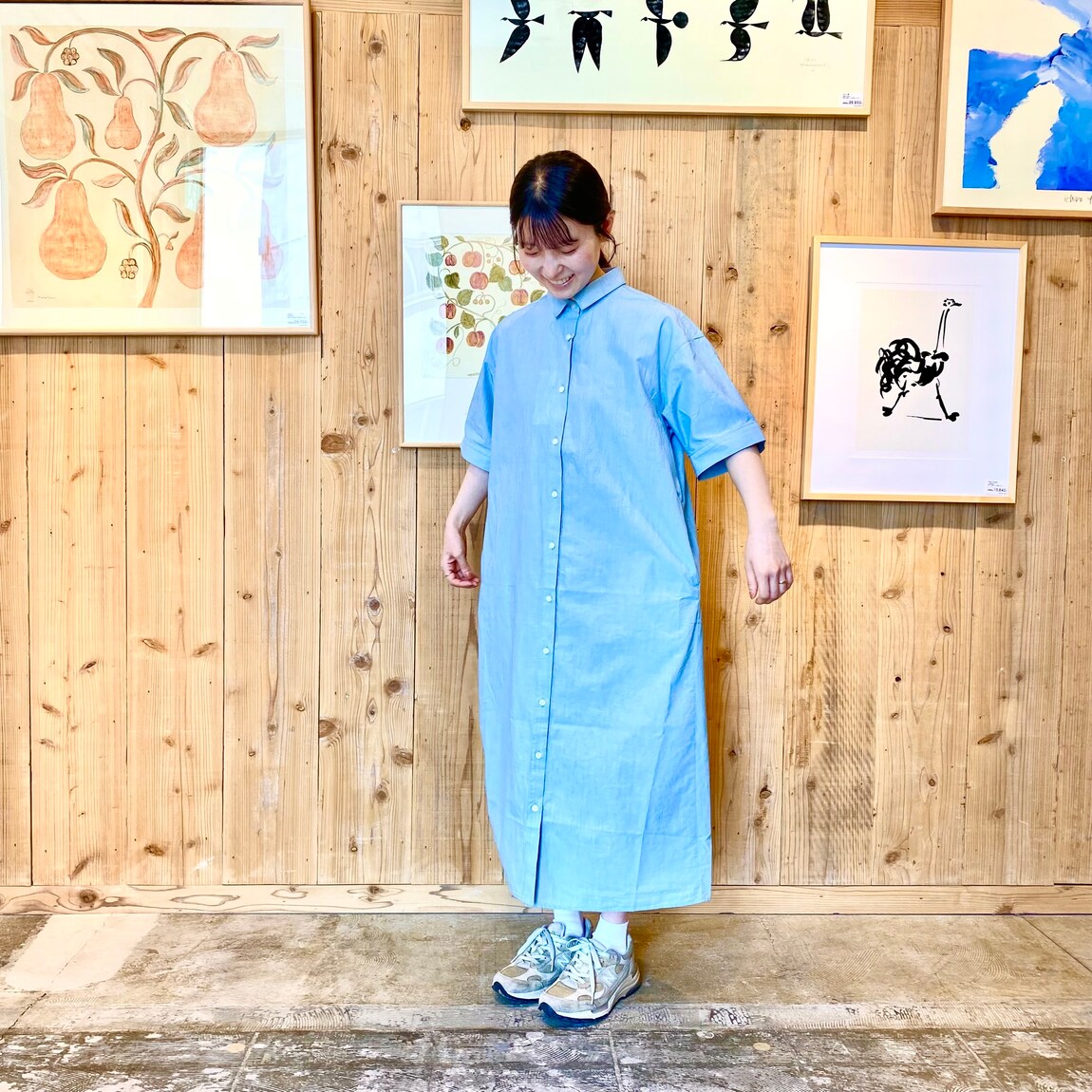 五分丈ワンピース