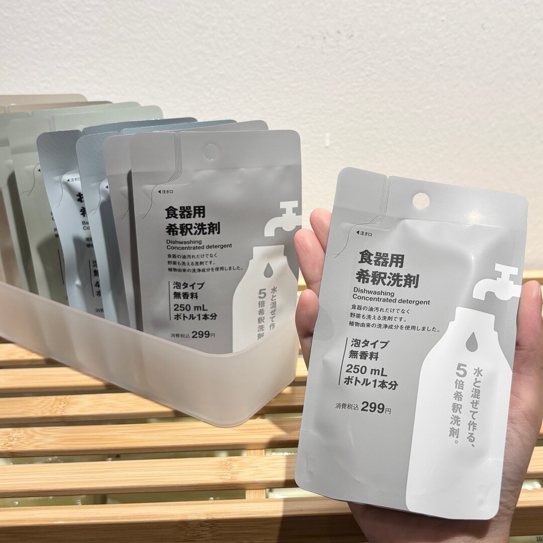 【無印良品500 マルシェ池田】手軽に持ち帰り、収納すっきり 希釈洗剤_biEMd3