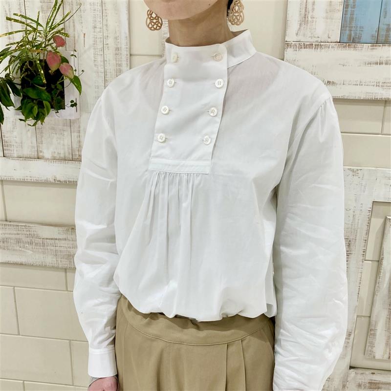 スタンドアップカラーブラウス２