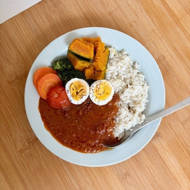 美味しそうなカレーが蒸しあがりました