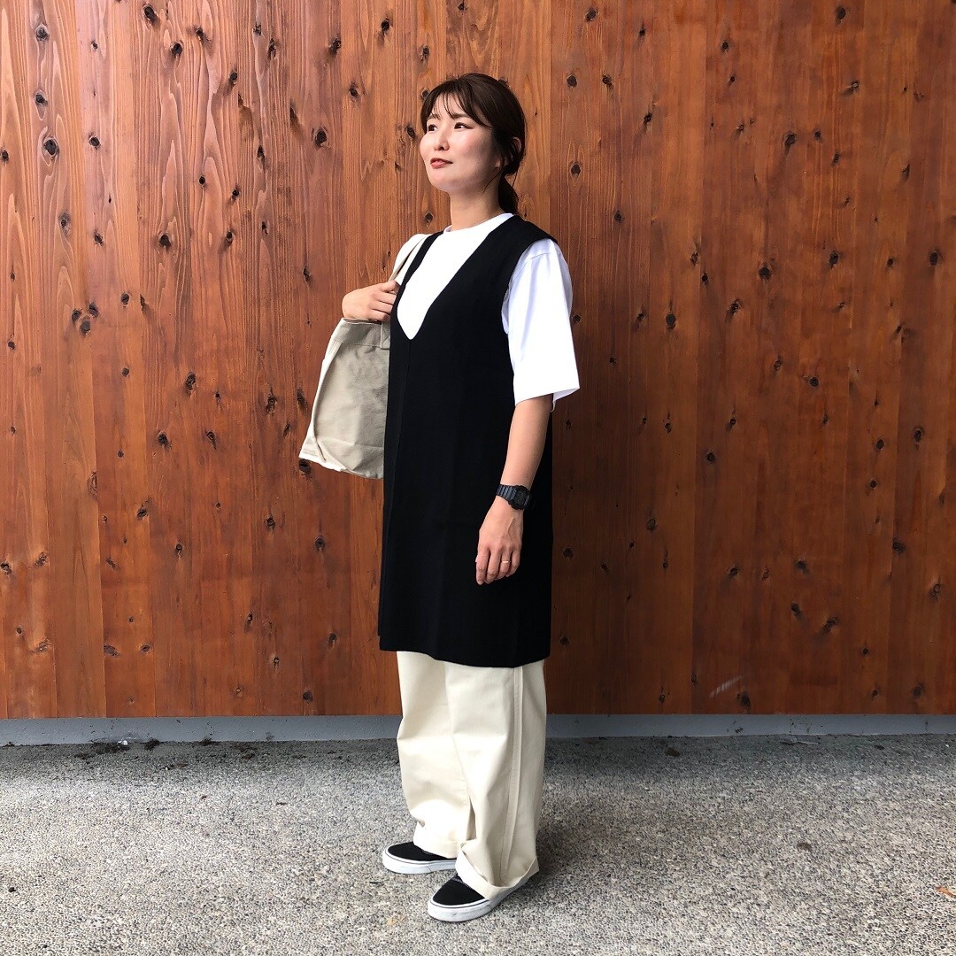 洗えるミラノリブ編みロングベスト