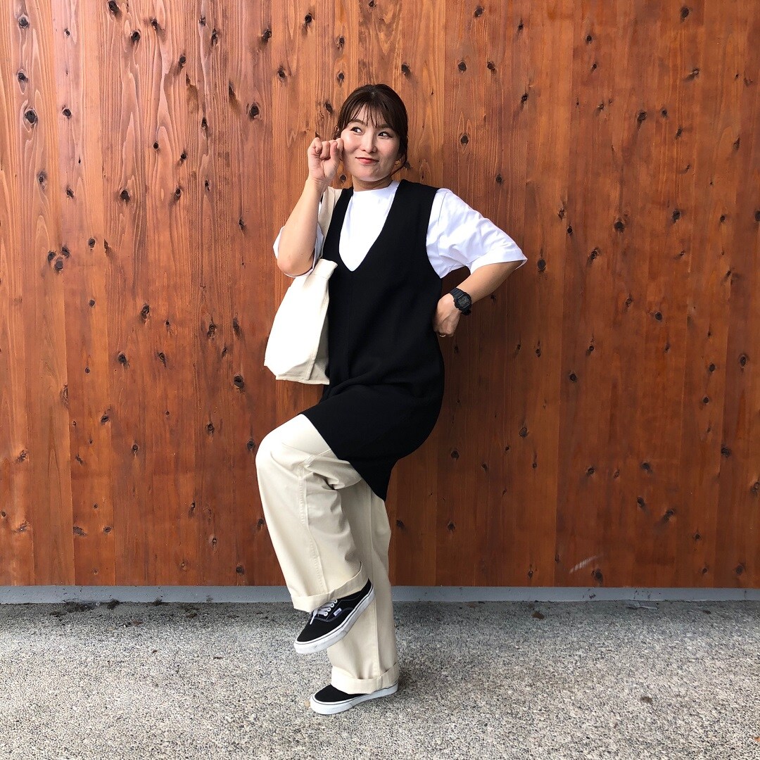 洗えるミラノリブ編みロングベスト