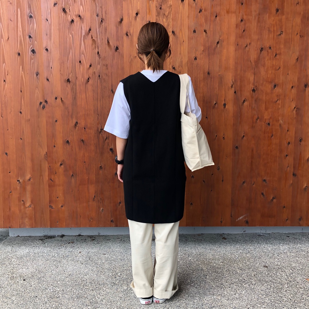 洗えるミラノリブ編みロングベスト