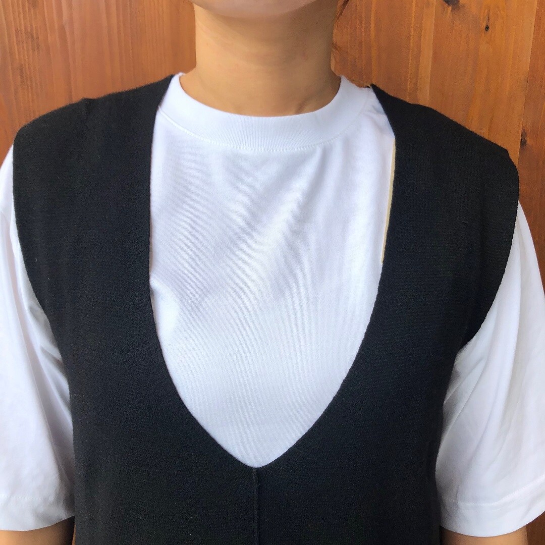 洗えるミラノリブ編みロングベスト