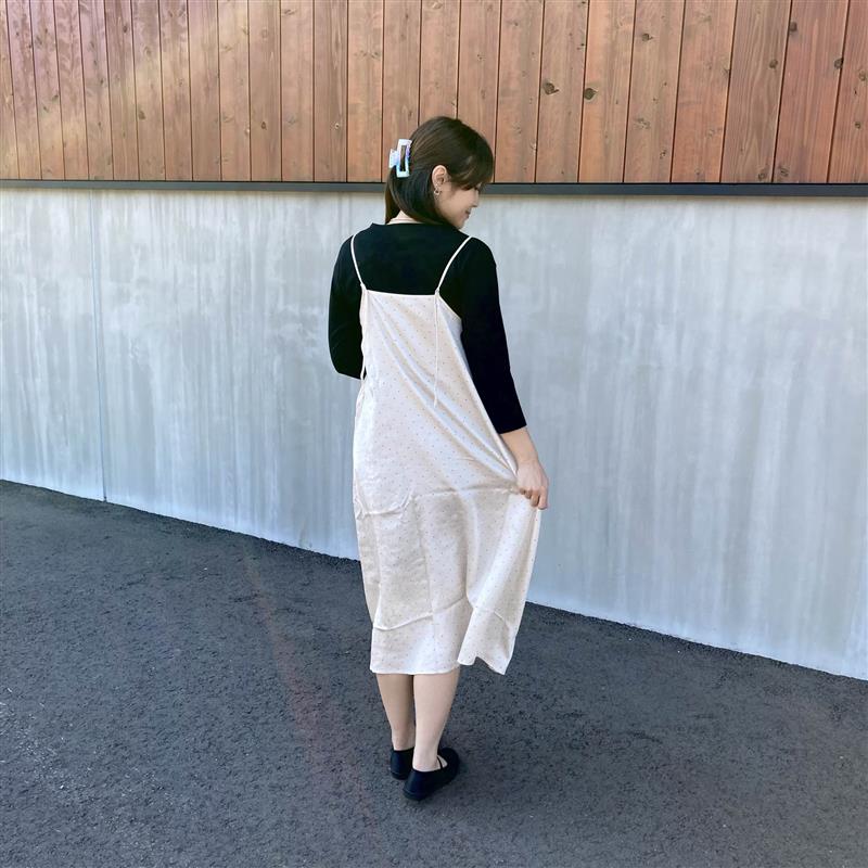 【コープさっぽろぬまのはた】なめらかサテン キャミワンピース：164cm_GtJ4Xs