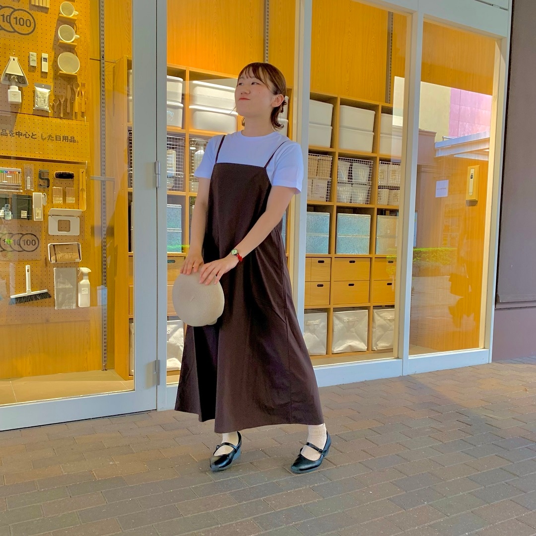 045355　婦人スタッフスナップキャミソールワンピース3