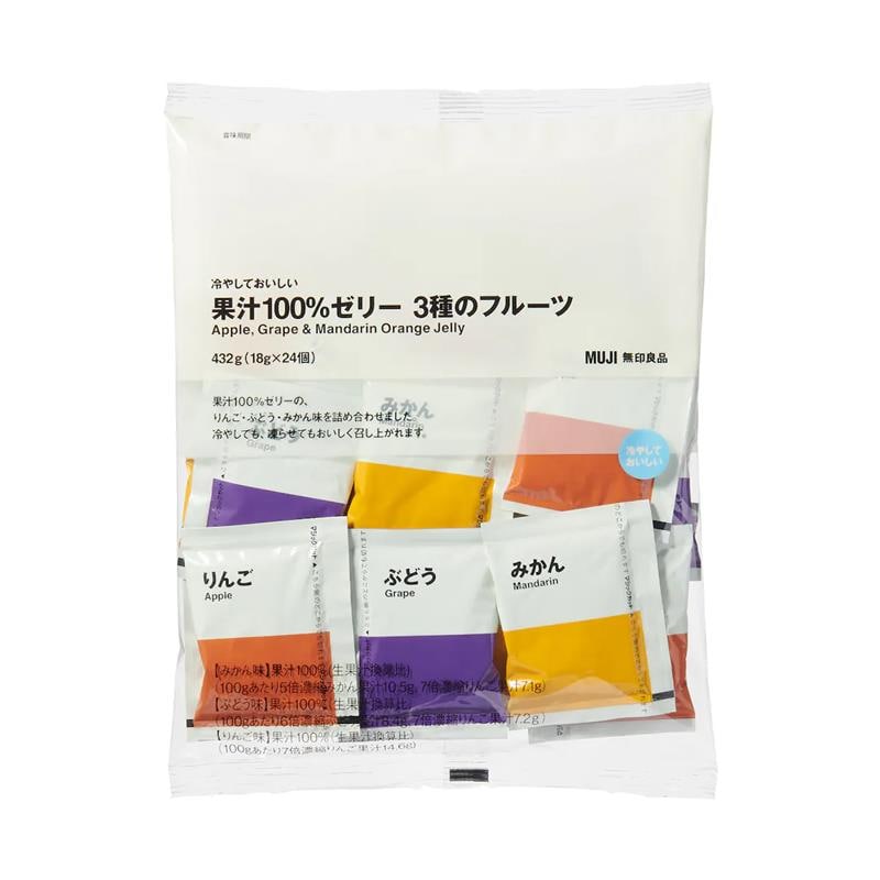 【無印良品500エビスタ西宮】夏におすすめ・冷やしておいしい　果汁１００％ゼリー　３種のフルーツのご紹介_3L5Gev