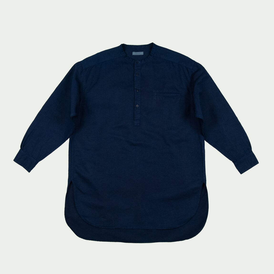 Henley neck shirt dark indigo(S)表.jpg