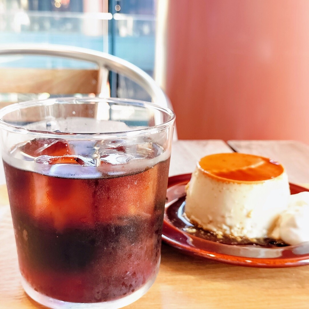 水出しコーヒーとプリン