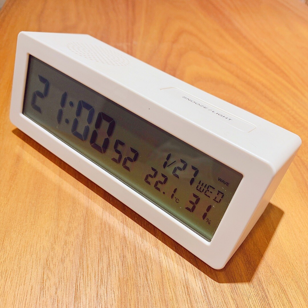 無印良品 デジタル電波時計(大音量アラーム機能付) 白 - インテリア時計