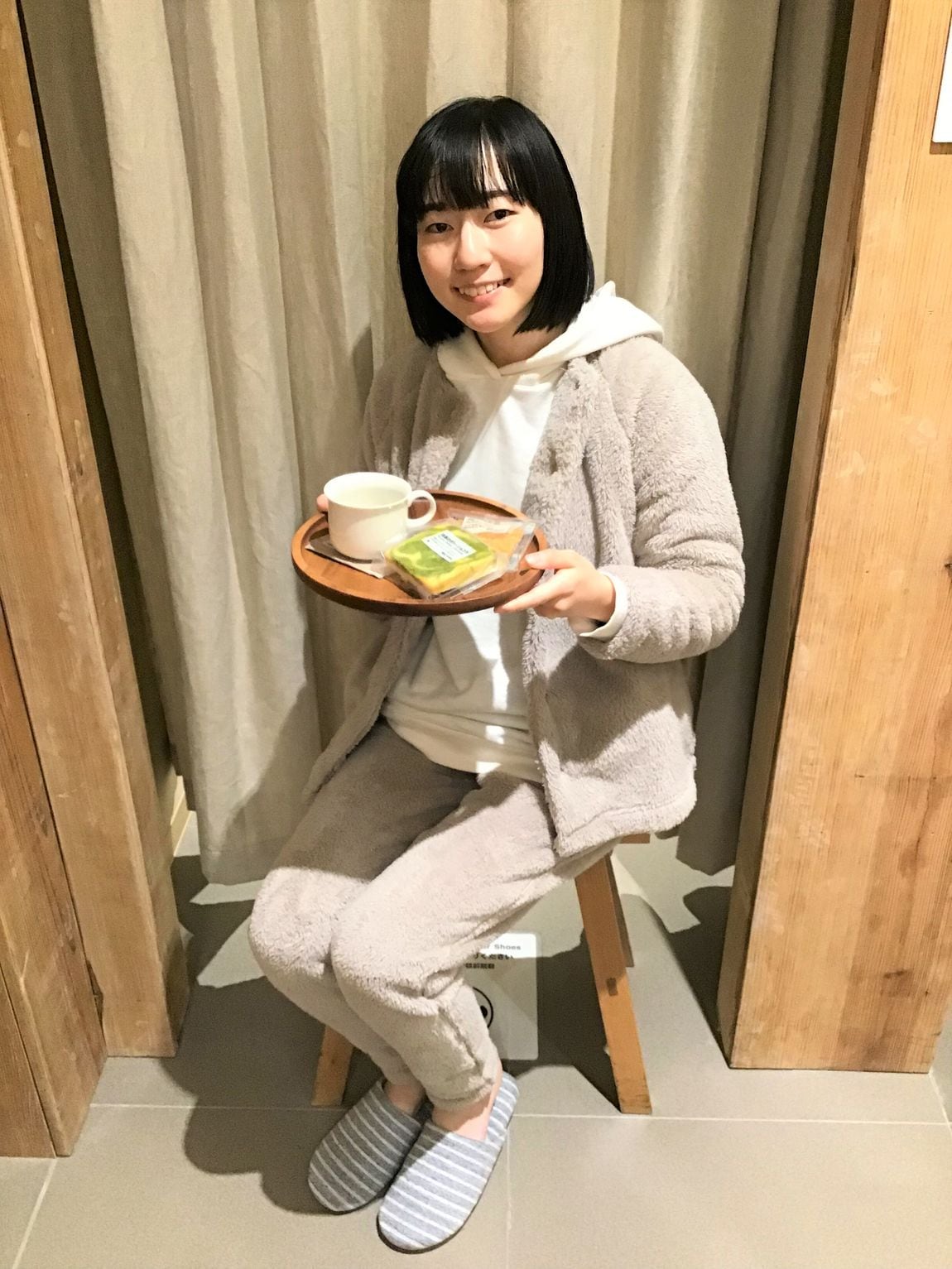 【MUJIcomアトレヴィ巣鴨】ボアフリースカーディガンとパンツ