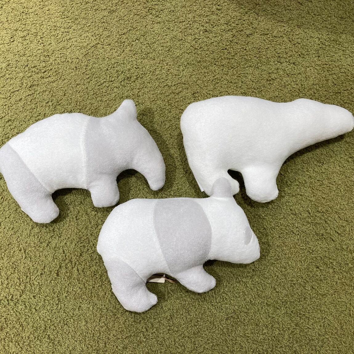 ポケット付き動物クッション