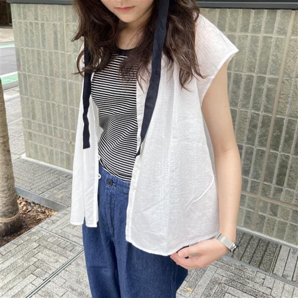 ライトオンスデニム　タックワイドパンツ