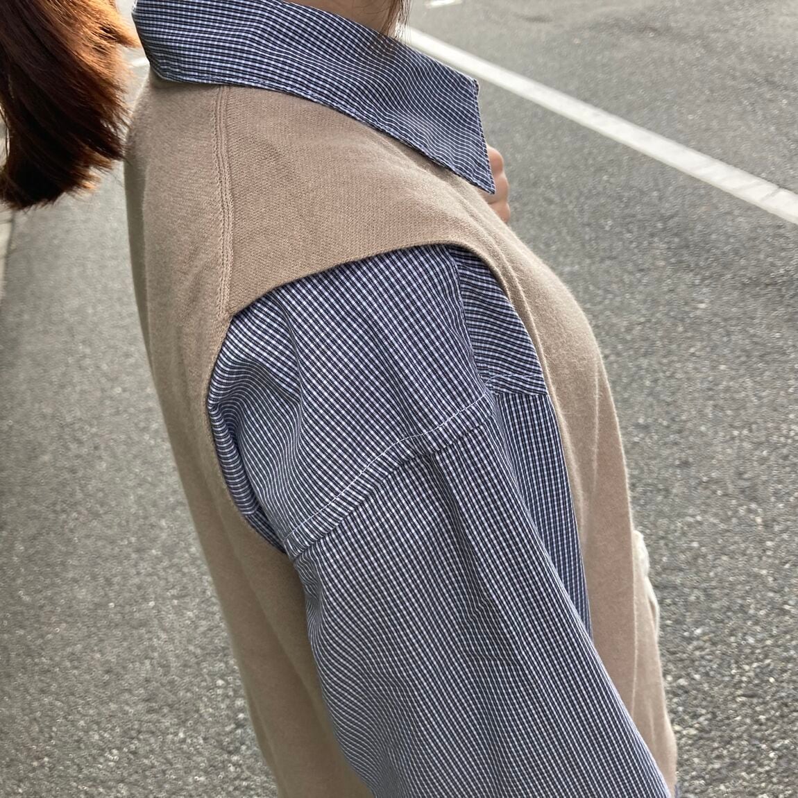 ブロード長袖ワンピース