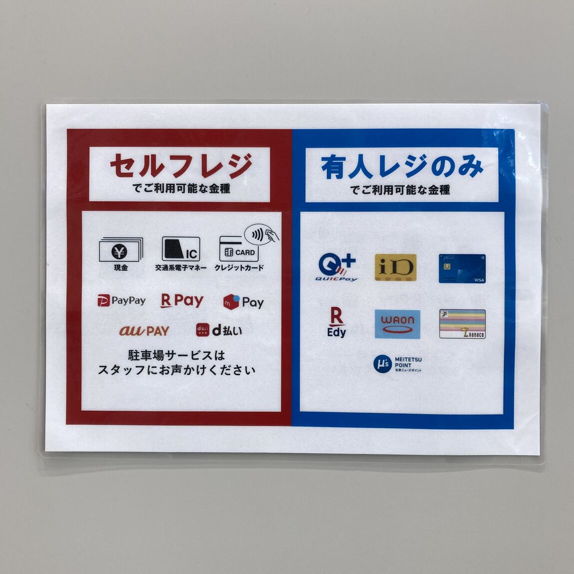 お支払い方法の写真