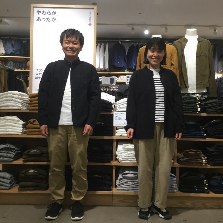 フランネル、羽織って