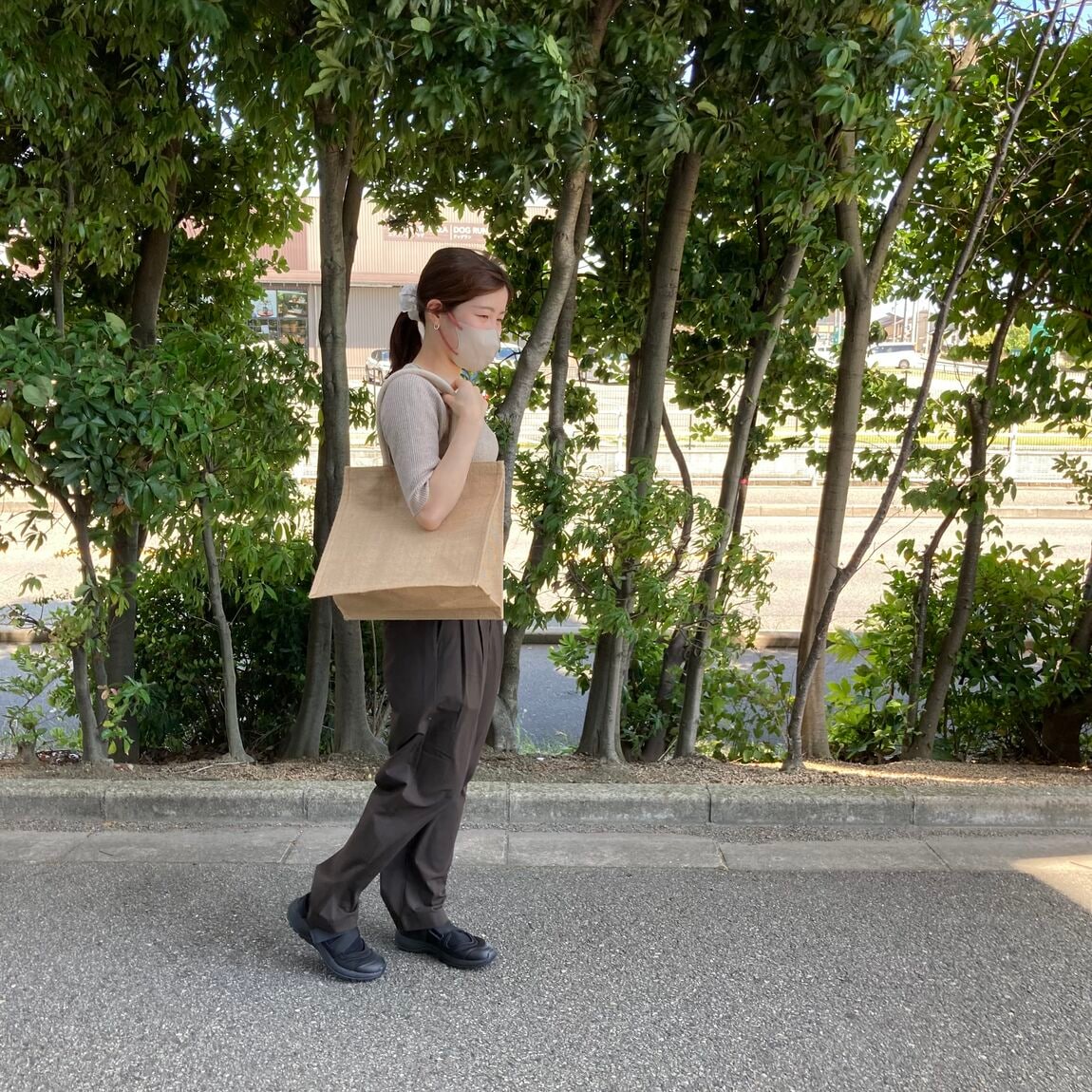 なめらかリブ編み五分編みセーター
