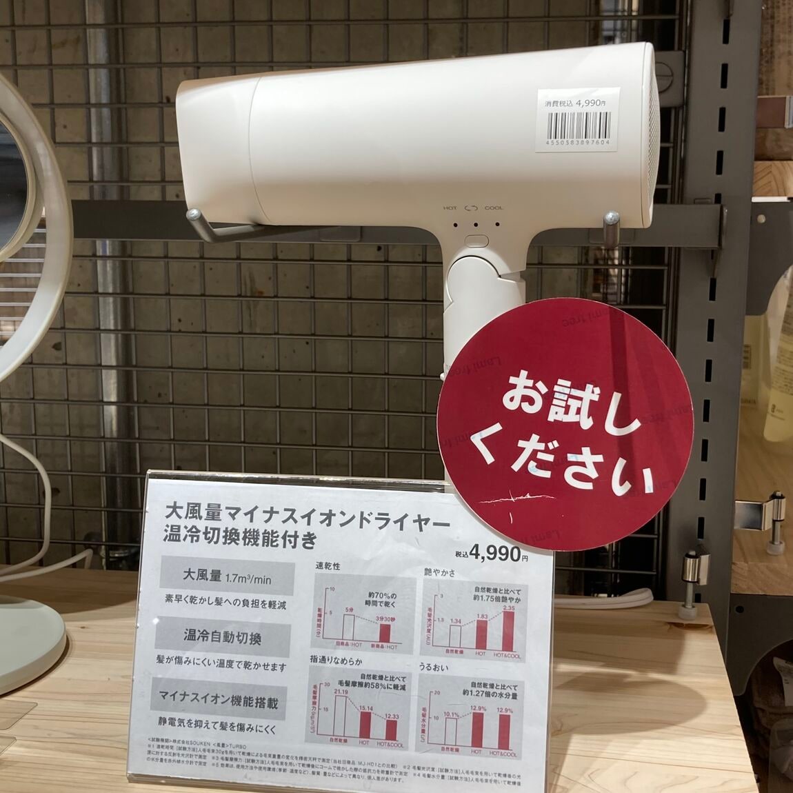 マイナスイオンドライヤーで艶髪に